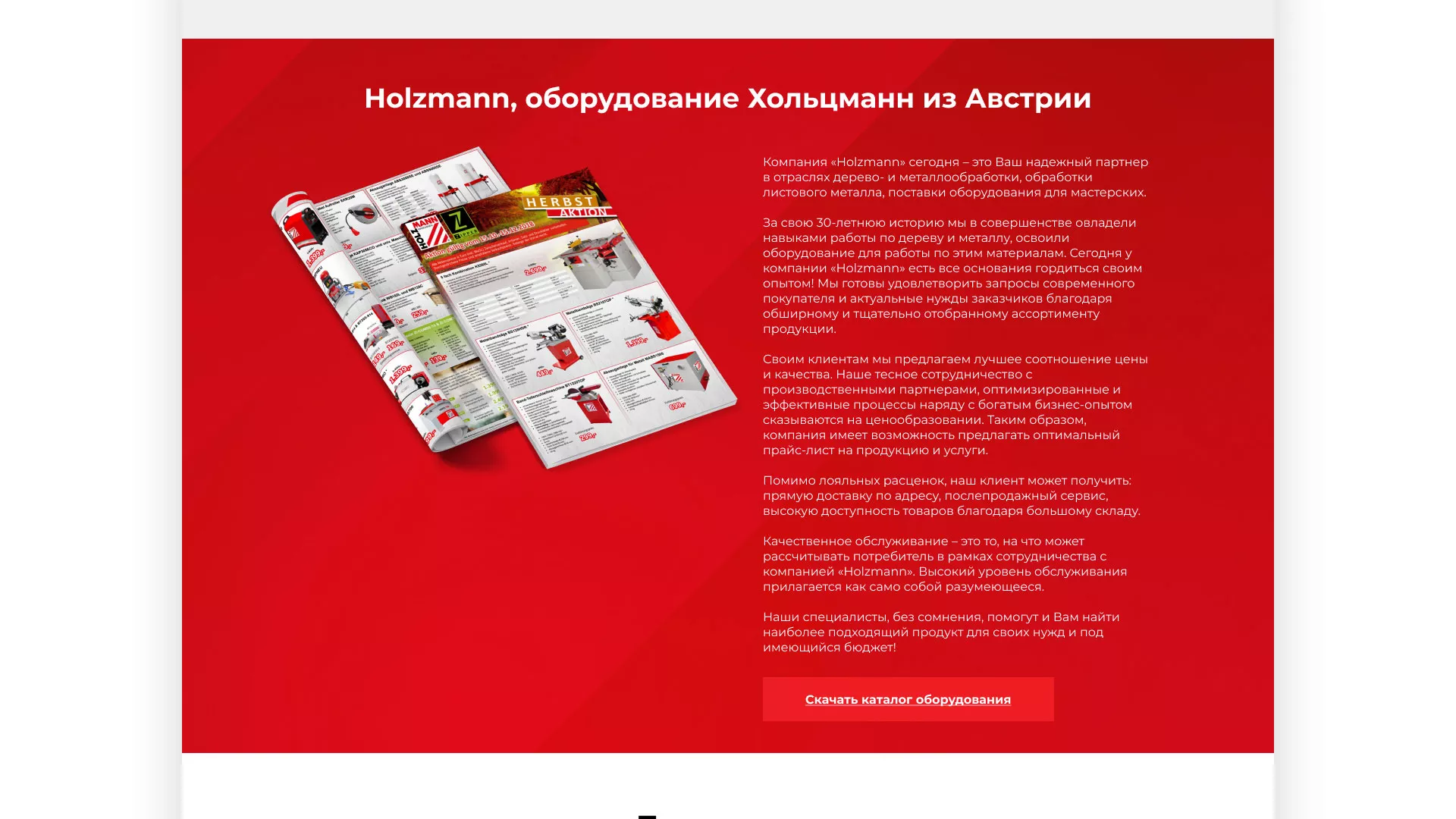 Создание сайта компании «HOLZMANN Maschinen GmbH» в Нижнем Ломове