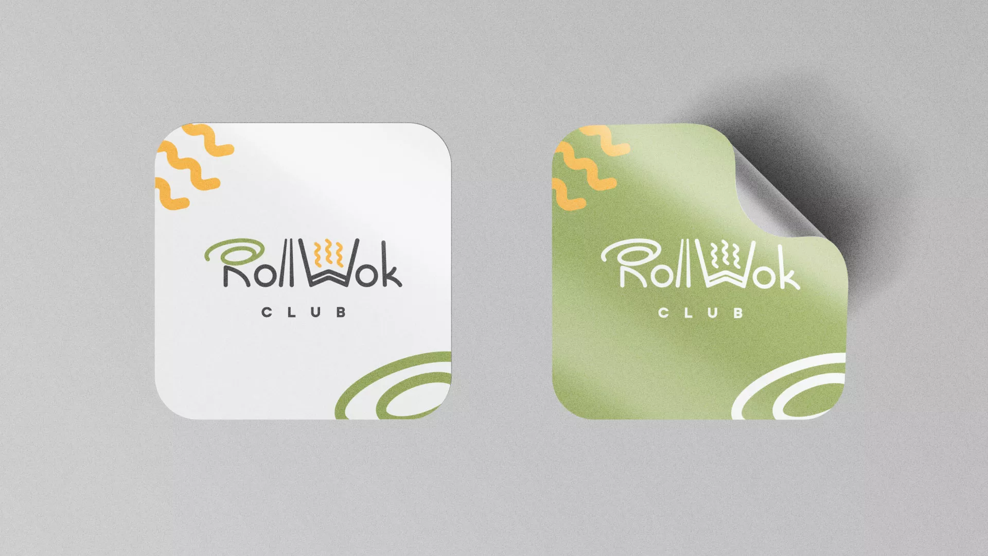 Разработка логотипа и фирменного стиля суши-бара «Roll Wok Club» в Нижнем Ломове